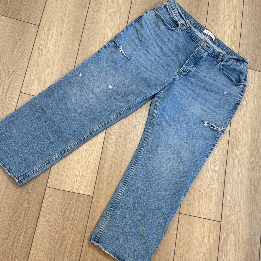 Abercrombie & Fitch The 90s Baggy Low Rise Size 18R Modified Waistband Trendy
